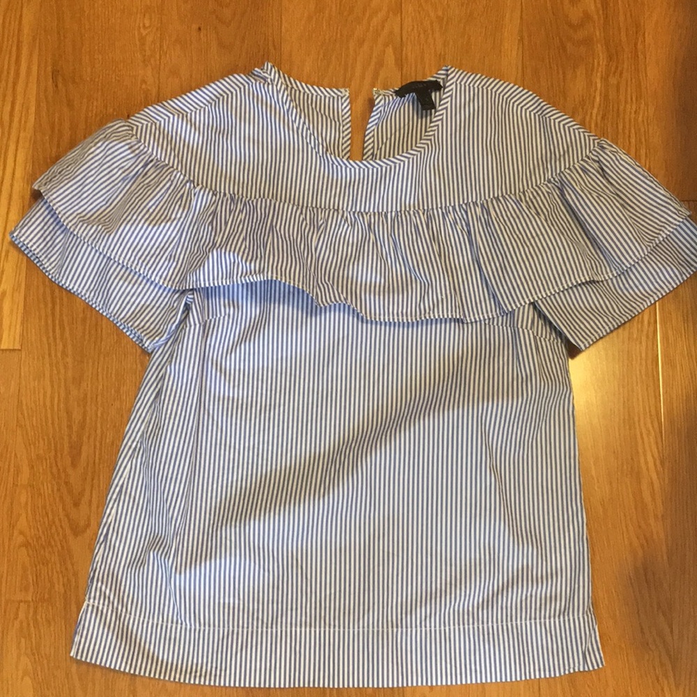 J. Crew Blue Stripped Babydoll Shirt